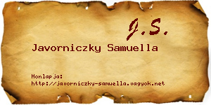 Javorniczky Samuella névjegykártya